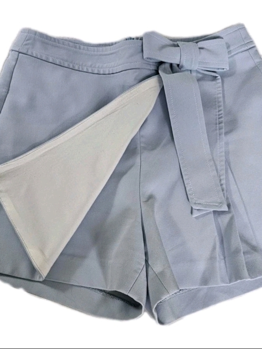 Blue Pleated Bow Shorts Size S - Picture 3 of 4